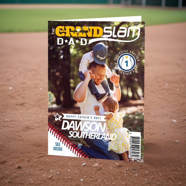 Roligt Fars dag Baseball Älskare Photo Magazine Kort (Fun Father's Day Baseball Lover Photo Magazine Card)