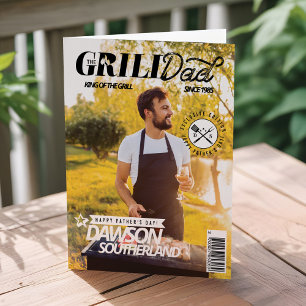 Roligt Fars dag Grill Pappa fotomagasin Kort