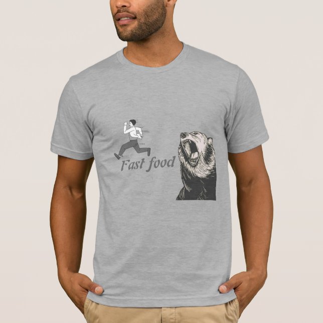 Roligt Fast Food Quote Arg Bear Man som kör Humor  T Shirt (Framsida)