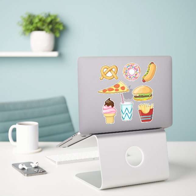 Roligt Fast Food Stickers Klistermärken (Laptop På Skrivbordet)