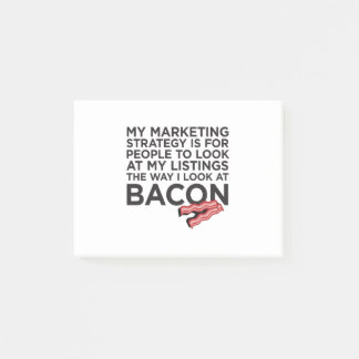 Roligt fastighetcitationstecken för bacon post-it block