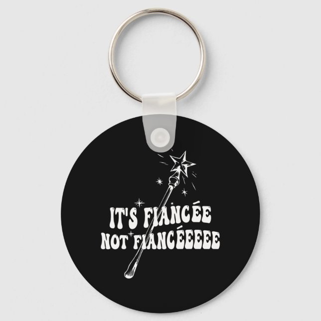 Roligt fästmöbröllop trollkarlsstav  nyckelring (Framsida)