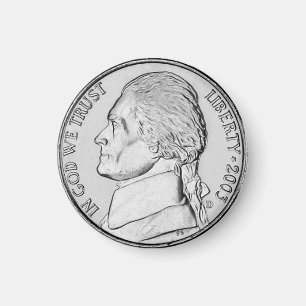Roligt Faux Nickel Coin-kylskåp, magnet