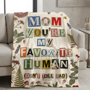 Roligt Favorit Mänsklig Present till Mamma Fleecefilt