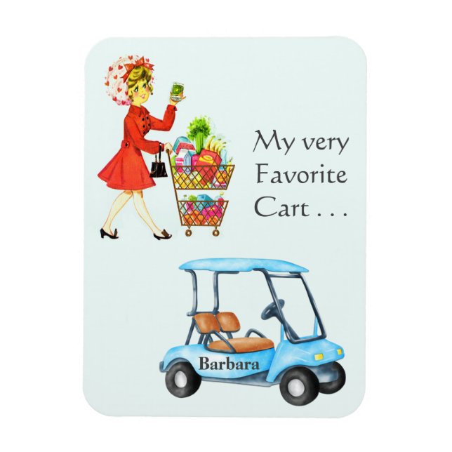 Roligt Favorite Golf eller Livsmedel Cart-beslut Magnet (Vertikal)