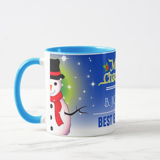 Roligt Festive Best Chef någonsin med Snögubbe-jul Mugg (Vänster)