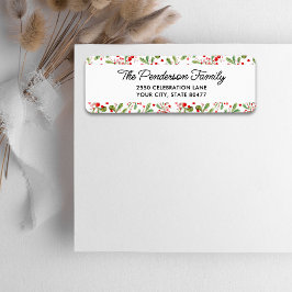 Roligt Festive Botanical Berries Returadress Returadress Etikett