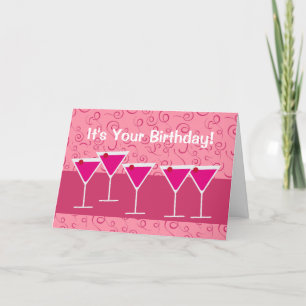 Roligt Festive Cocktail Martini Glass Birthday Dri Kort