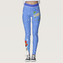 Roligt Festive God jul med Funky Snögubbe Leggings