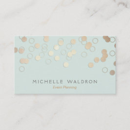 Roligt Festive Guld Confetti Event Planner Light B Visitkort