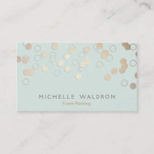 Roligt Festive Guld Confetti Event Planner Light B Visitkort