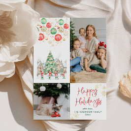 Roligt Festive Julgran Glad helg 2 Photo Julkort