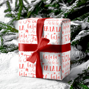 Roligt Festive La La Typography Helgdag Presentpapper
