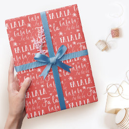 Roligt Festive La La Typography Helgdag Presentpapper