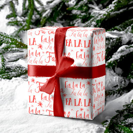 Roligt Festive La La Typography Helgdag Presentpapper