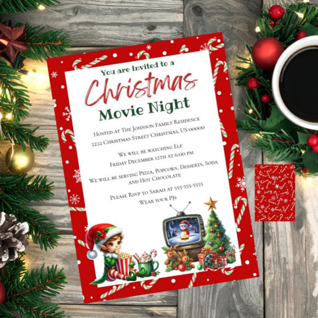 Roligt Festive Movie Nattjul Party Inbjudningar (Skapare uppladdad)