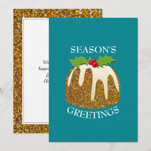 Roligt  Festive Pudding   GLITTER GNISTRA   Jul Julkort