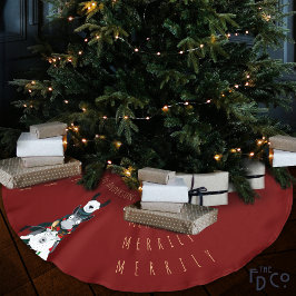 Roligt Festive Red Chic Cute Donkey Llama Sheep Julgransmatta Borstad Polyester