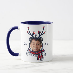 Roligt Festive Red Play Panda Character Photo Mugg