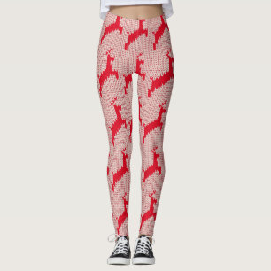 Roligt Festive Reindeer Red Sweater Leggings