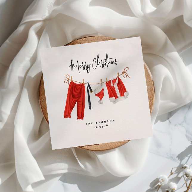 Roligt Festive Santa's Clothesline- jul Pappersservett (Skapare uppladdad)