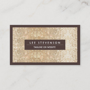 Roligt Festive Sparkly Guld Sequin Retro Salon Visitkort