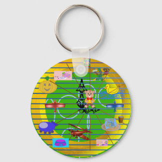 Roligt Festive Tecknad Festival Nyckelring