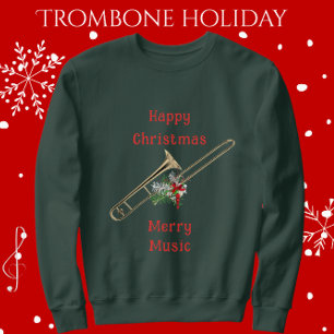 Roligt Festive Trombone Lycklig jul Merry Music T Shirt