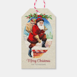 Roligt Festive Vintage Victorian Santa Gifts Presentetikett