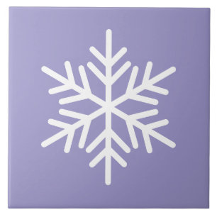 Roligt Festive White Nordic Snowflake On Light Lil Kakelplatta