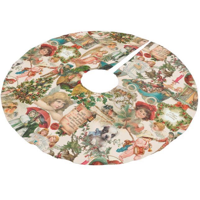 Roligt, festlig och färgstark julhelg Ephemera Julgransmatta Borstad Polyester (Vinklad)