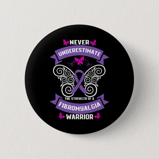 Roligt Fibromyalgia Warrior Awareness 1 Knapp (Framsida)