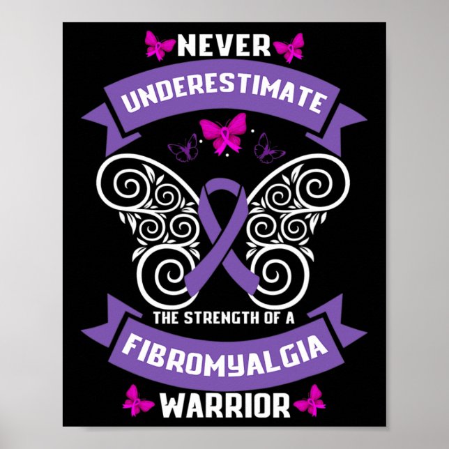 Roligt Fibromyalgia Warrior Awareness 1 Poster (Framsidan)