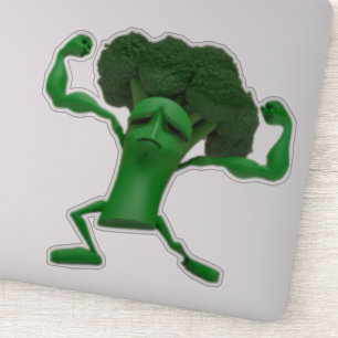 Roligt Fighting Broccoli Sticker - Anpassade Quirk Klistermärken