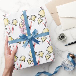 Roligt Film popcorn mönster som omsluter papper Presentpapper