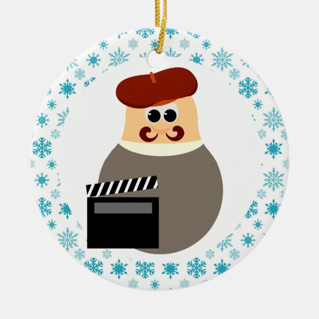 Roligt filma gåvan för direktörjulprydnaden julgransprydnad keramik (Framsidan)