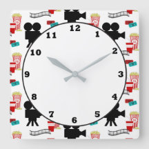 Roligt Filmteaterregel popcorn mönster klocka