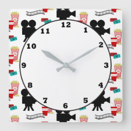 Roligt Filmteaterregel popcorn mönster klocka