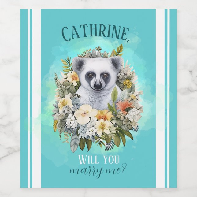 Roligt finacee Fråga hennes anpassningsbar för tro Vinflaska Etikett (Singel etikett)