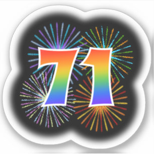 Roligt Fireworks + Rainbow Mönster "71", händelsen Klistermärken