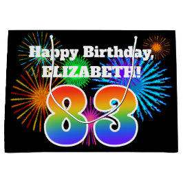 Roligt Fireworks + Rainbow Mönster "83" Birthday #