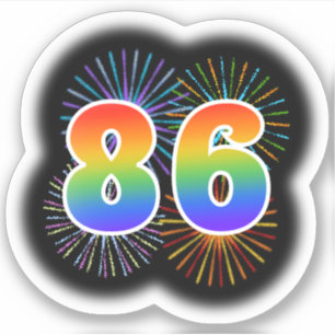 Roligt Fireworks + Rainbow Mönster "86", händelsen Klistermärken