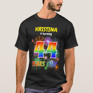 Roligt Fireworks, Rainbow Titta "44", 44:e födels T Shirt
