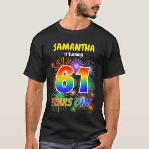 Roligt Fireworks, Regnbåge Se "61", 61:a födelseda T Shirt