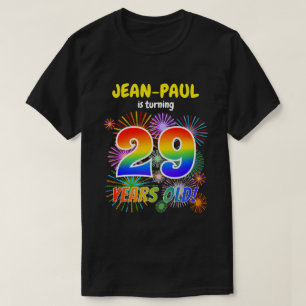 Roligt Fireworks, Regnbåge Titta "29", 29:e födels T Shirt
