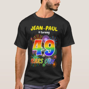 Roligt Fireworks, Regnbåge Titta "49", 49:e födels T Shirt