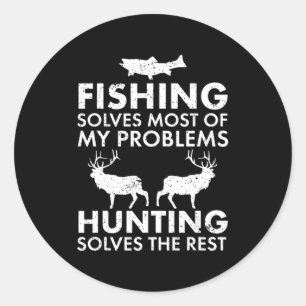 Roligt Fishing and Hunting Gift jul Humor Hunte Runt Klistermärke