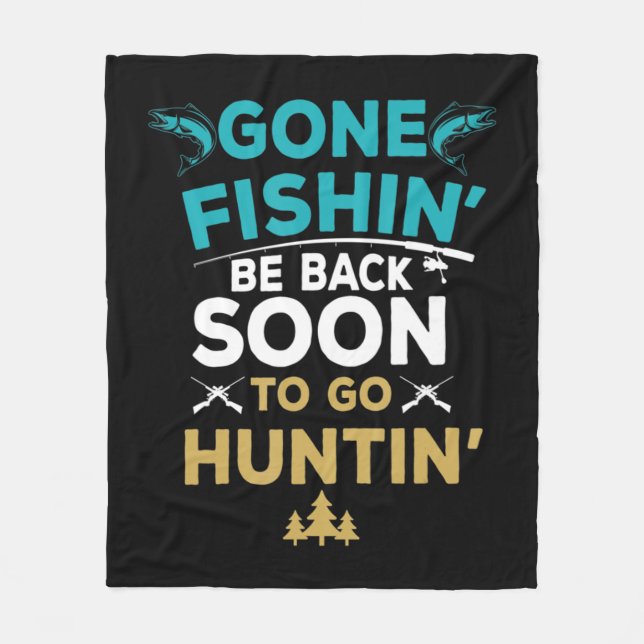 Roligt Fishing Hunter Hunting Fisherman Gift Fleecefilt (Framsidan)