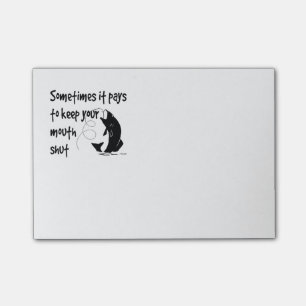 Roligt Fishing Quote Behålla Mouth Post-it Block