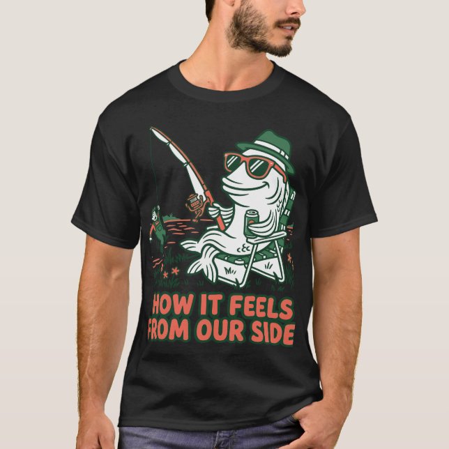 Roligt Fisk Fångar Fiskare Rollbyte T Shirt (Framsida)